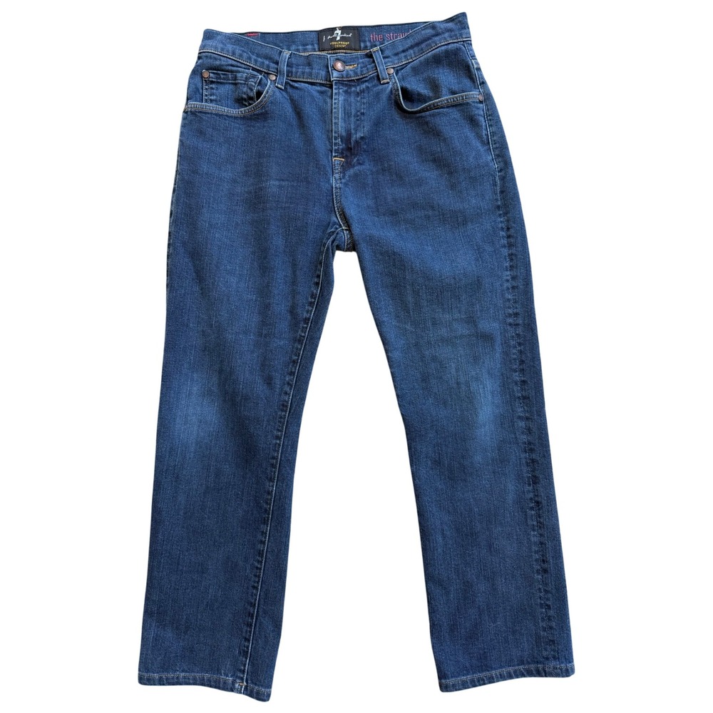 7 For All‎ Mankind Mens The Straight Foolproof Denim Jeans Dark Wash Size 30